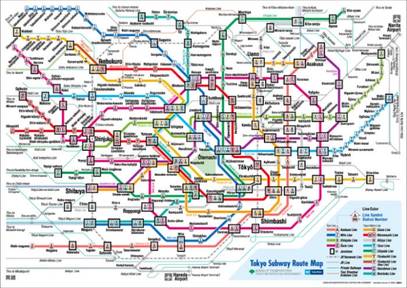 mappa metro Tokyo